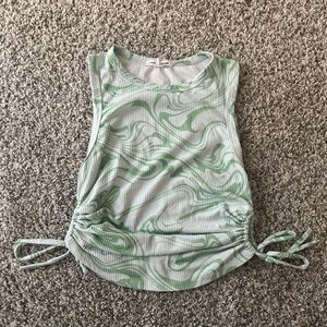 Green Swirl Sleeveless Top